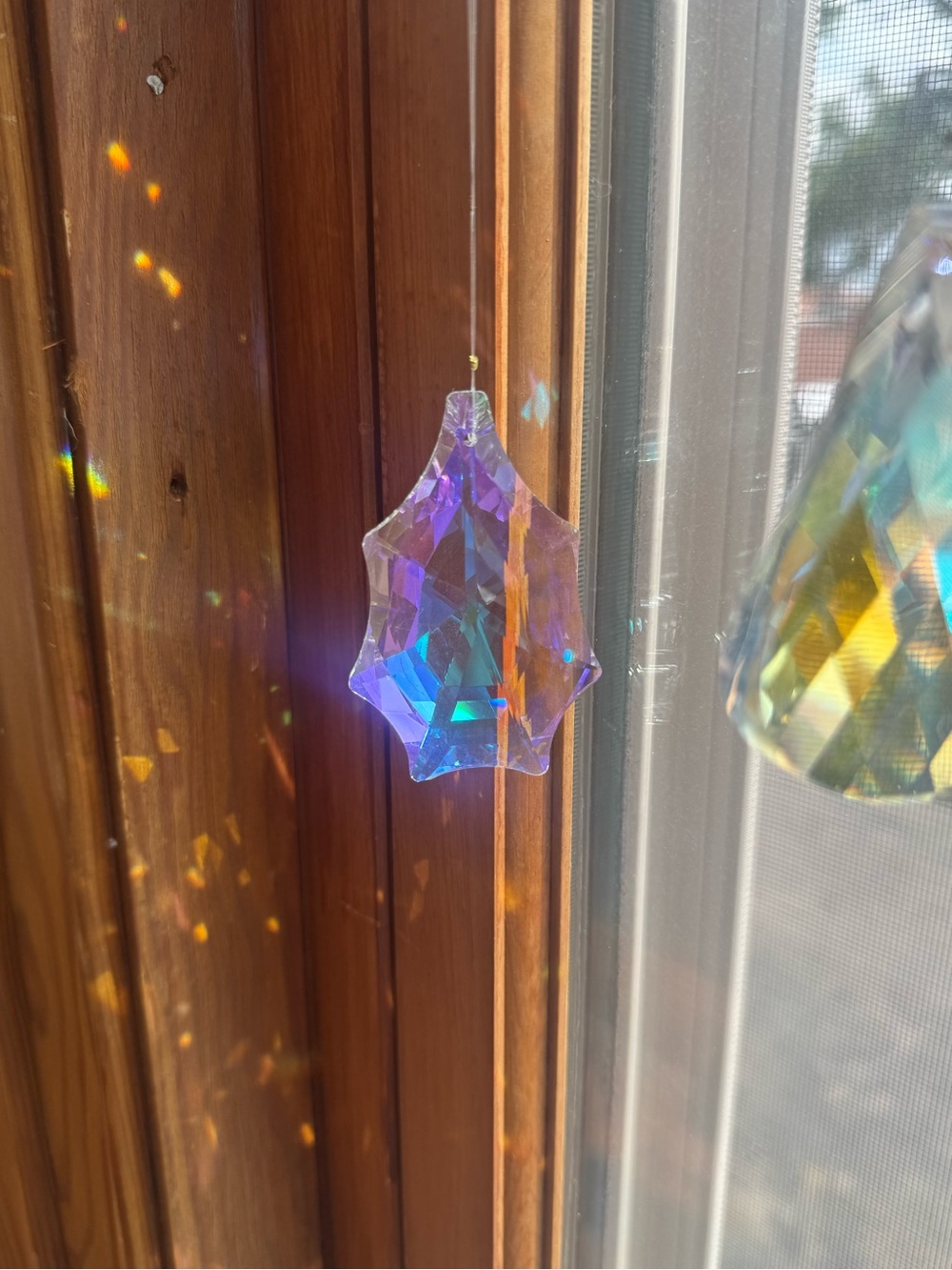 Iridescent Crystal Suncatcher - Purple/Blue